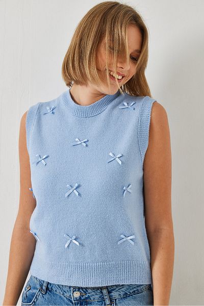 Bianco Lucci Women's Bow Sweater 20246910