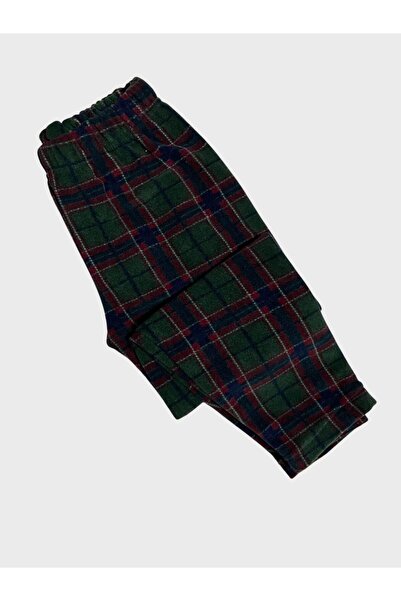 ALİŞ KİDS Green Brooklyn 73 Printed - Καρό μακρυμάνικο χειμερινό σετ πιτζάμες φλις