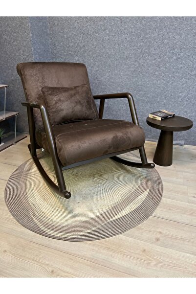 Asedia Minito Ceviz Nubuk Kahve Sallanan Sandalye Dinlenme Koltuğu Babalar Gü...