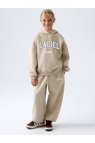 Kamber Kids Unisex Children's Winter Cotton Sweatshirt and Sweatpants Set - 3 Thread Slogans