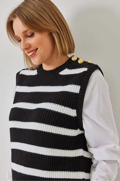 Bianco Lucci Women's Shirt Sleeve Detailed Knitwear Sweater 20246235