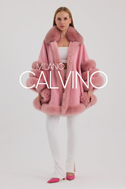Milano Calvino Kürklü Kaşmir Panço