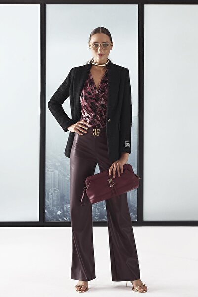 EXPLOSION Dokulu Tek Düğmeli Blazer Ceket