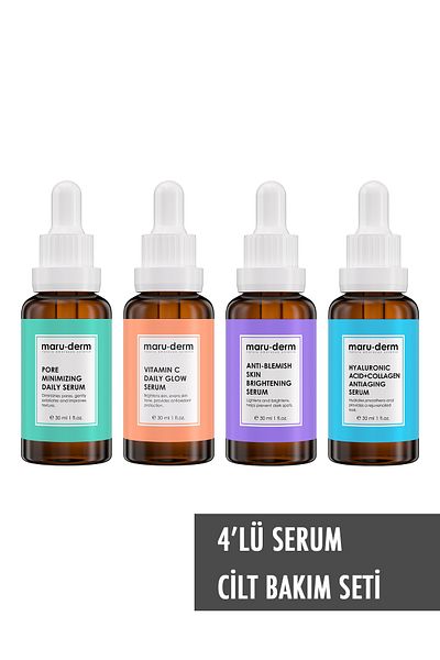 Maru.Derm Maruderm 4-Piece Deal Serum Set Mrd601 - Blemish, Hyaluronic, Vitamin C, Pore Serum