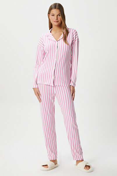 Ritnice Γυναικείο Secret Extra Soft Ροζ Λευκό Ριγέ Σετ Πυτζάμες
