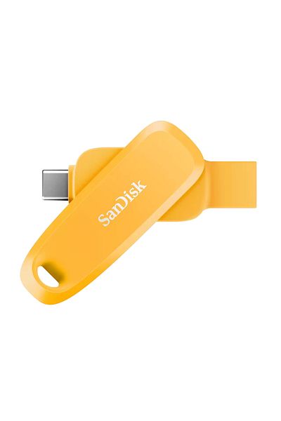 SanDisk محرك الهاتف 128 جيجابايت متوافق مع أندرويد USB 3.2 Gen 1 ذاكرة فلاش صفراء Daffodil SDDDC6-128G-G46YD
