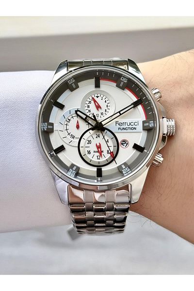 Ferrucci Men's Functions Active Steel Band Wrist Watch