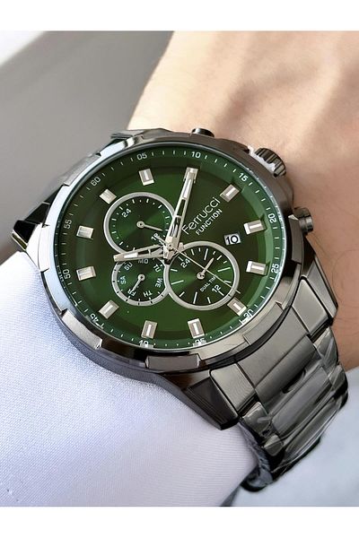 Ferrucci Men's Functions Active Steel Band Wrist Watch