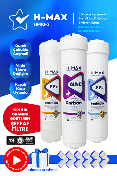 H-MAX Reverse Osmosis System H-max Inline Kapalı Kasa Su Arıtma Cihazı Ilk 3 ...