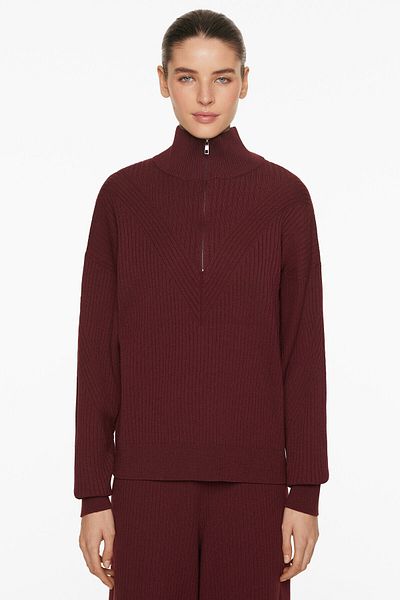 Oysho Raised neck ribbed jumper