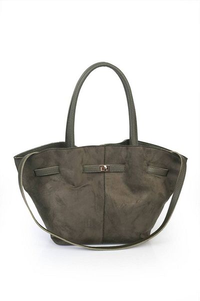 chocolatebag Lio Model Suede Hand and Women's Shoulder Bag - Khaki