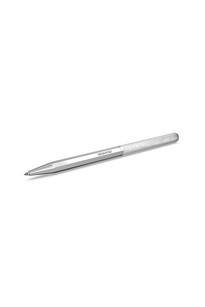 Swarovski Crystal Ballpoint Pen, Octagonal Shape, Silver Color, Chrome Finish