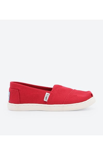 Toms Red Teen Girls Flat Shoes