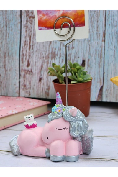 Rota Hediyelik Pembe Unicorn Not Ve Fotoğraf Tutucu Çocuk Hediye Ofis Masaüst...