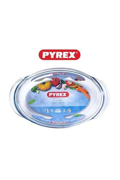 Pyrex Essential Casseroles Oval 4L - Glass Dish for Baking, Roasting, and Serving