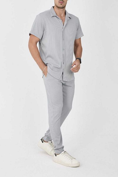 MCZ GİYİM Slim Fit Ottoman Fabric Bottom-Top Men's Set
