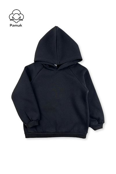 difa kids Fete Băieți Unisex Copii Iarnă Culoare Neagră Hanorac cu glugă cu mânecă lungă