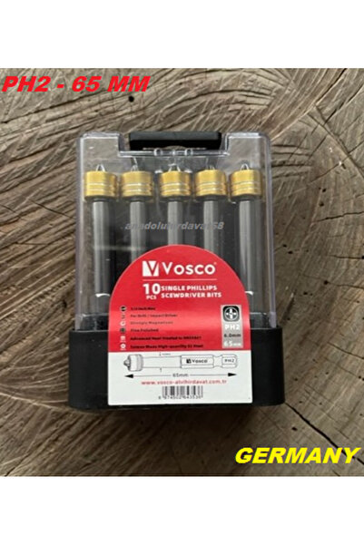 vosco VSC STOPLU SUNTA VİDA SIKMA UCU MIKNATISLI YILDIZ BİTS UÇ PH2 UÇ 65MM 10ADET
