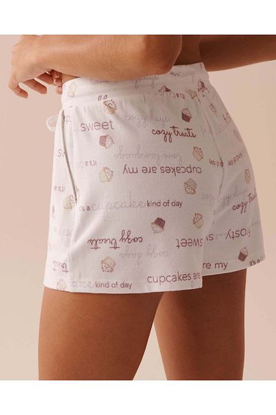 La Vie en Rose Cupcake Print Recycled Fibers Pajama Shorts