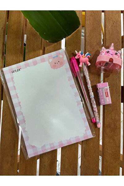 EyER Shoping حزمة هدايا مخططة للقرطاسية اليومية باللون الوردي