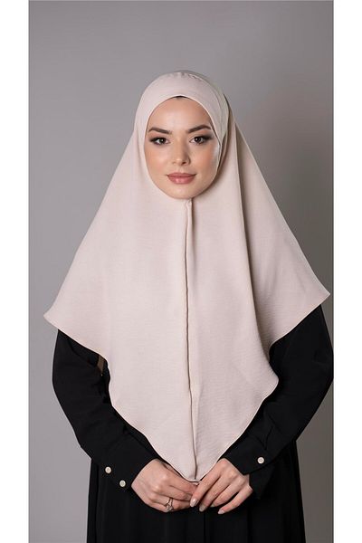 HÜRREM BONE Μπεζ Πρακτικό έτοιμο συμπλέκτη Hijab Φουλάρι Aerobin Ύφασμα απλό Hijab 2309_12