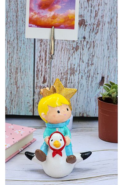 Rota Hediyelik Children's Note Holder Desktop Organizer - Little Prince and His Friend Goose, Photo Holder, Office Decoration