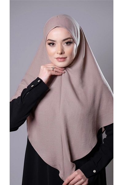 HÜRREM BONE Μπεζ Πρακτικό έτοιμο στο χέρι μαντήλι Hijab Βαμβακερό ύφασμα τζαζ απλό Hijab 2306_12
