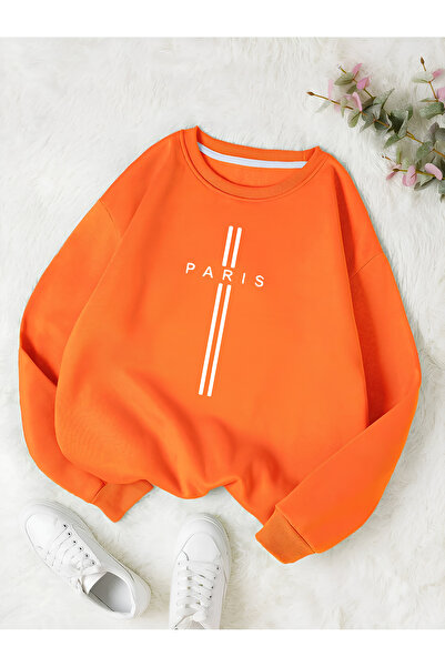 Revasser Unisex Kadın/Erkek PARİS Özel Renkli Oversize Bisiklet Yaka Pamuklu ...