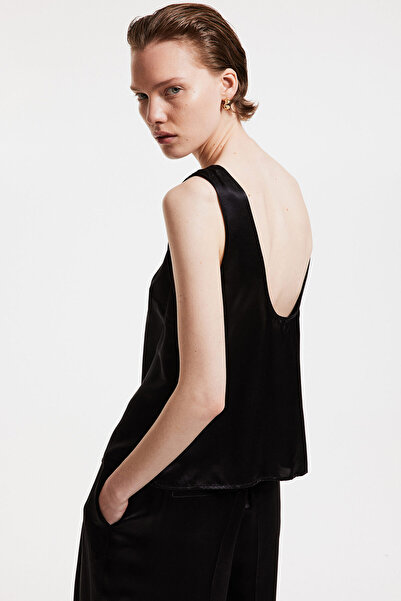 H&M İpek Karışımlı Kolsuz Üst