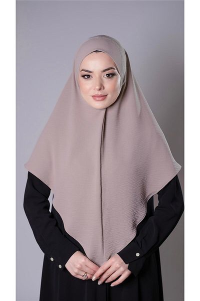 HÜRREM BONE Πέτρινο Πρακτικό Έτοιμο Κασκόλ Hijab Aerobin Ύφασμα Απλό Hijab 2309_46