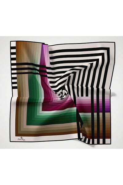 Silk Home Eșarfă cu model zebră din poliester din twill 3110-09