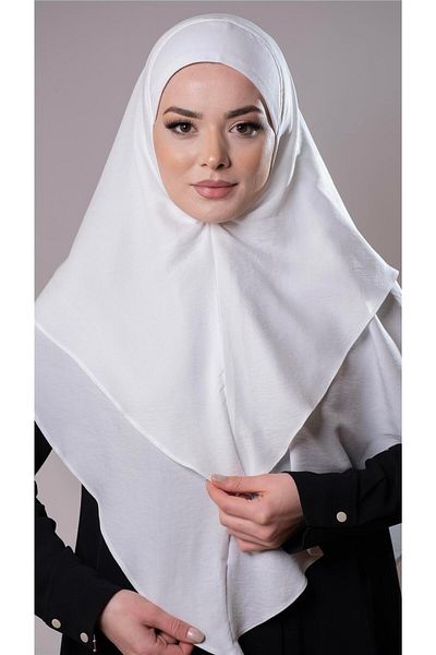 HÜRREM BONE Κρέμα Πρακτικό έτοιμο στο χέρι μαντήλι Hijab Βαμβακερό ύφασμα τζαζ διπλής στρώσης απλό Hijab 2303_40