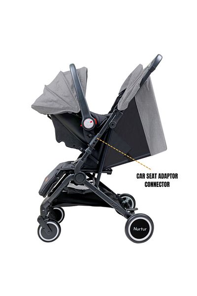 Nurtur Baby travel combo - Stroller with Baby Carrier, Grey