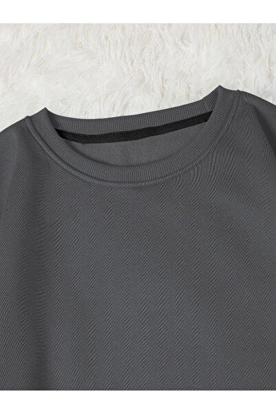 Revasser Unisex Women/Men Never Color Oversize Crew Neck Cotton Sweatshirt