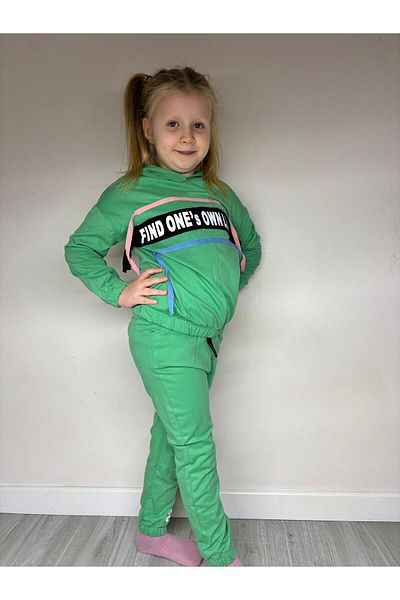 DFN Hooded Girl's Under-Top Set Is Suitable for Nursery and Kindergarten