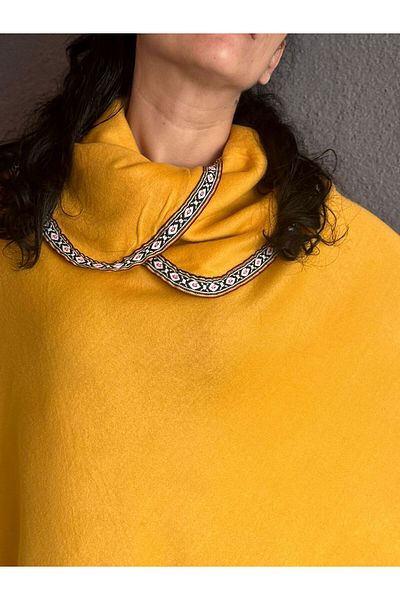 Gönülden Tasarım Ethnic Patterned Thin Velour Women's Ponchoes
