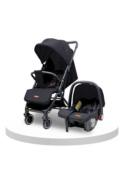 Nurtur Baby travel combo - Stroller with Baby Carrier, Black