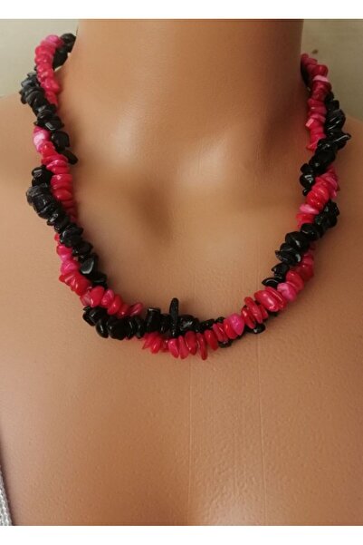 LemaStone قلادة من الأحجار الكريمة الطبيعية المكسورة من حجر النجمة باللون الأ...