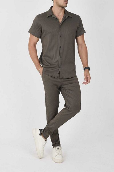 MCZ GİYİM Slim Fit Ottoman Fabric Bottom-Top Men's Set