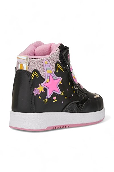 İmerShoes Girls' Sneakers - Black Pink, Rubber Laced, Velcro High Top Comfortable Sports Shoes 3260
