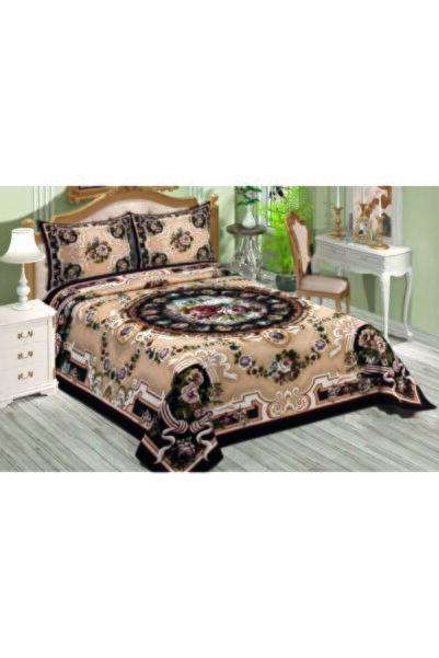 Yeshome Collection St-114 Çift Kişilik Goblen Yatak Örtüsü