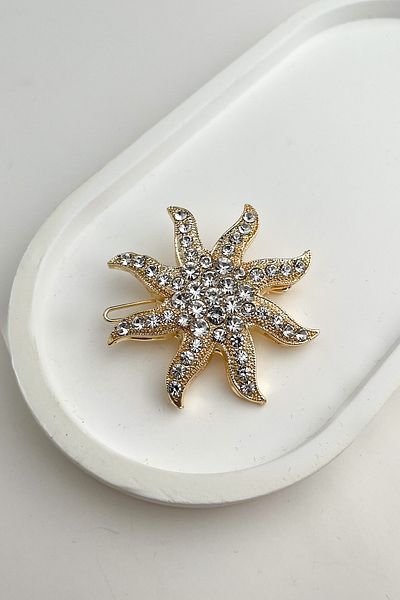 Modex Gold Colorful Crystal Stone Sun Figured Clasp (5cm)