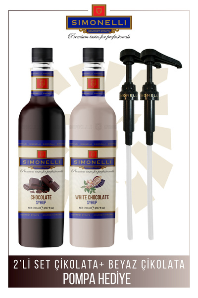 Simonelli Kahve Ve Kokteyl Şurubu Çikolata Aromalı Beyaz Çikolata Aromalı 700 ml Pompa