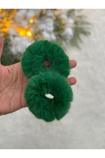 Eliya Clips Women's 2-Piece Green Plush Christmas Rubber Buckle Set