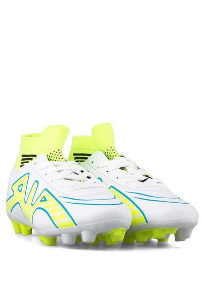 Twingo Men's Football Boots - Comfortable Use, Socks, Carpet and Field Shoes White-Yellow