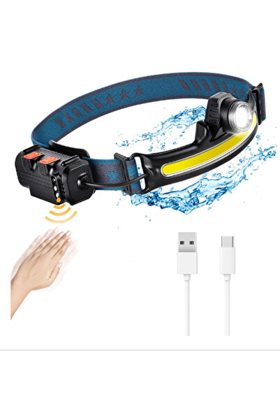 newnet KM-212 COB LED Hareket sensörlü 6 modlu ayarlanabilir Yürüyüş Koşu Balıkçılık Kafa Lambası