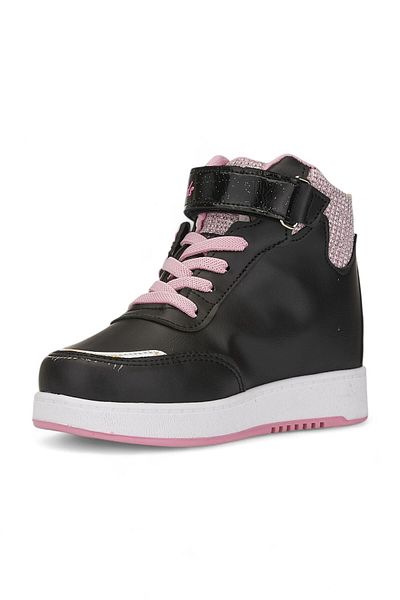 İmerShoes Pantofi pentru fete - negru roz, dantelă de cauciuc, pantofi sport confortabili cu velcro 3260