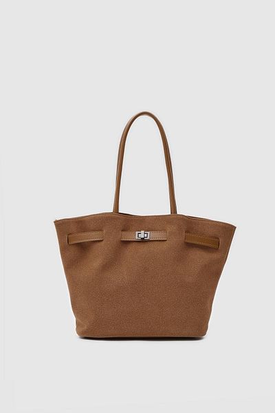 Shule Bags Geantă de umăr Versay Suede Tan