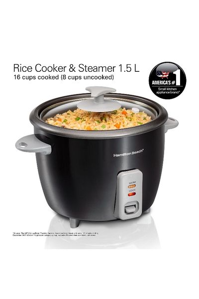 Hamilton Beach 500W High-Quality Rice Cooker 1.5 Liter 37517-ME
