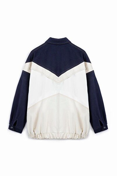 KASSEL Patchwork Detaylı Tasarım Ceket Mavi